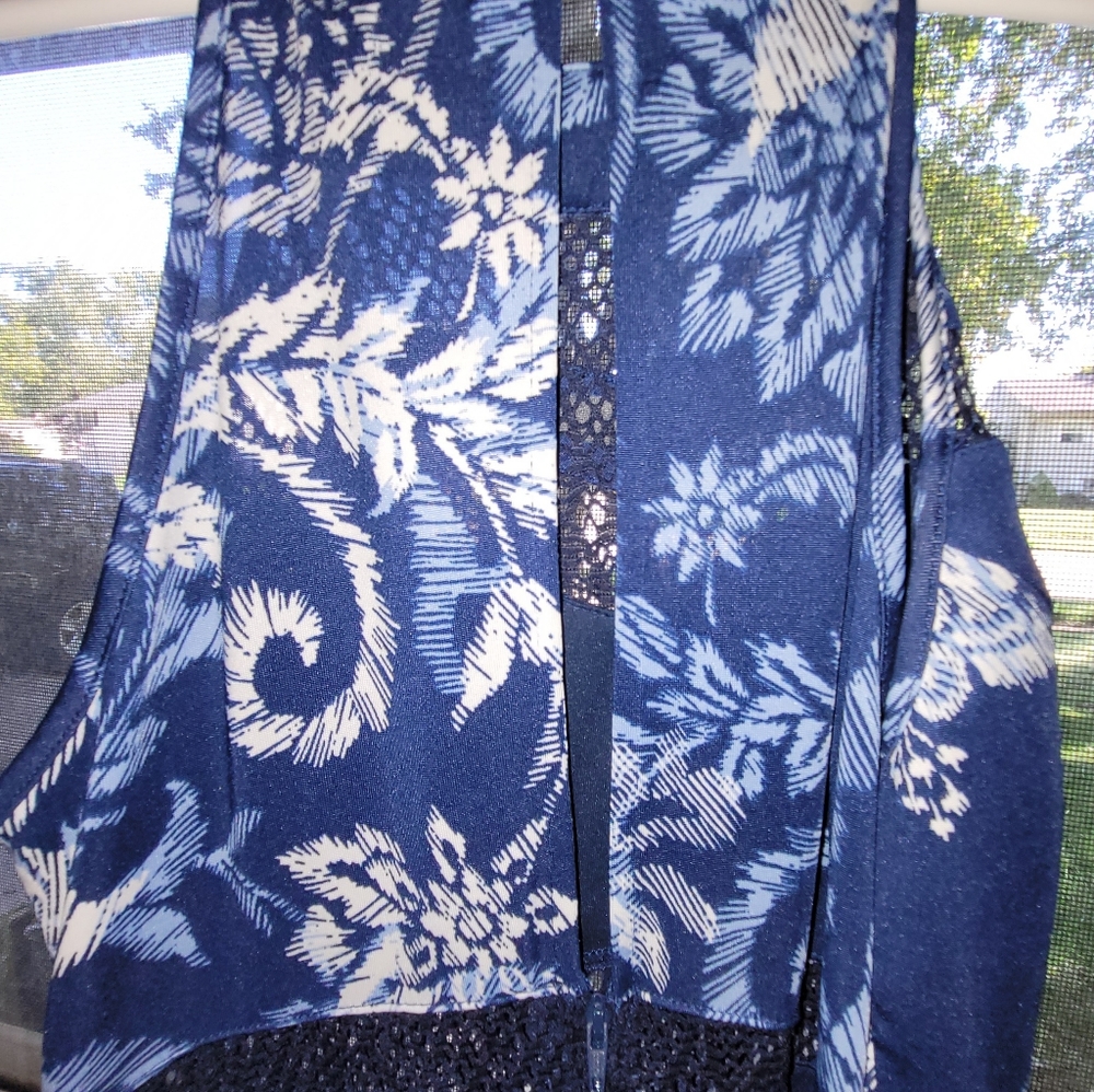 Emerald Sundae, size Small dress, Sleeveless dress, long dress, floral navy blue - Picture 5 of 7